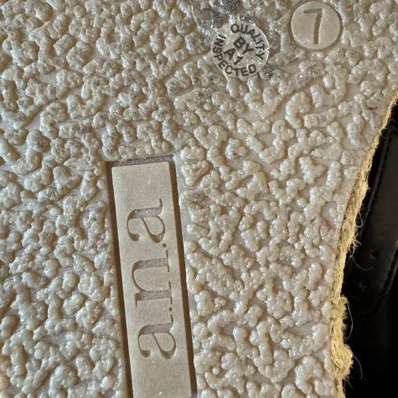 a.n.a Black and Tan Ballet Espadrille Flats with Ankle Strap, Jute Soles - Picture 6 of 7